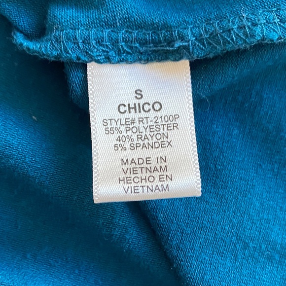 Dark Turquoise Teal Sleeveless Tank Top Tunic Small - Picture 4 of 4